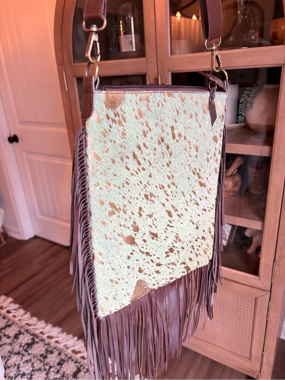 Western Hair-On Hide Fringe Crossbody Bag